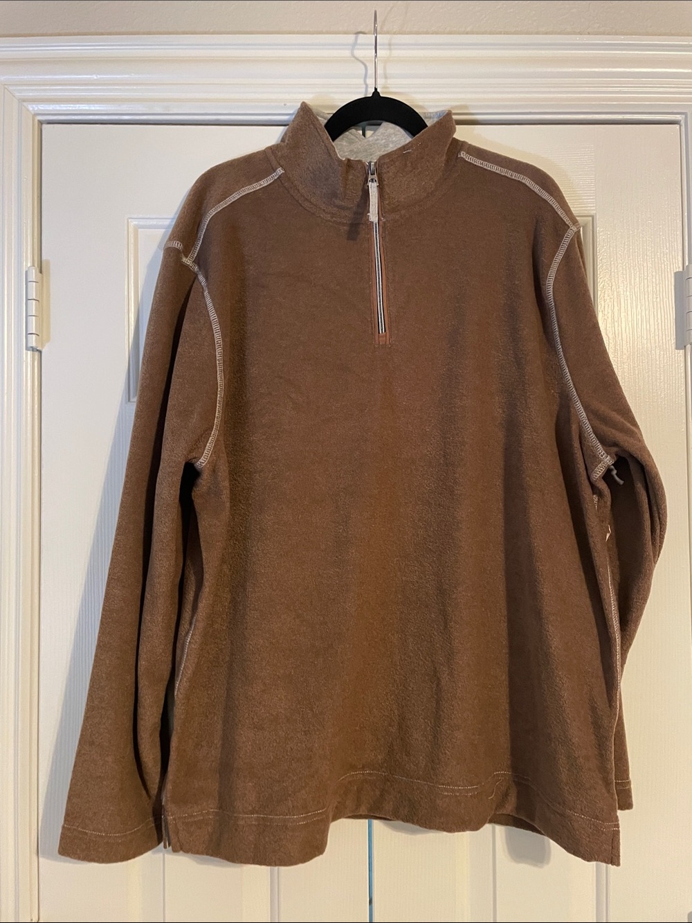 True Grit Men's Brown Half-Zip Fleece Pullover